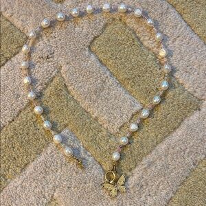 Fresh Water Pearl Butterfly Necklace